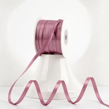 Imagem de MEEDEE Fita de cetim rosa 1/10.2 cm Lux cetim dupla face 100 metros fina rosa lilás, fita para artesanato, embrulho de presente, ornamentos, decoração de férias, laço de cabelo, casamento, aniversário