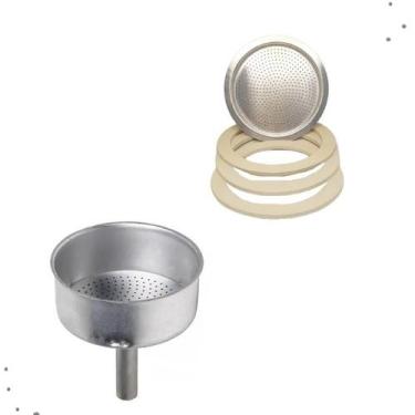 Imagem de Kit Reparo Funil Filtro E Borrachas Para Cafeteira Italiana / Moka De 