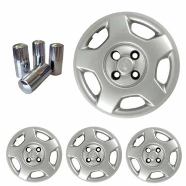 Imagem de Jogo Calota Aro 14 Corsa Hatch Sedan 2004 + Selo Resinado + Tampa Ventil Cromada