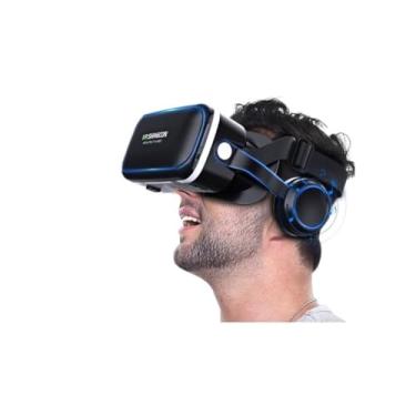 Imagem de Óculos VR 3D IMXA com Fone de Ouvido, Campo de Visão 120°, Lentes HD 40mm, Compatível com Smartphones 4,7-6,53 Polegadas