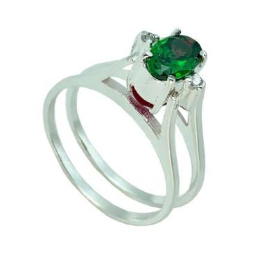 Imagem de Anel Frente e Verso - Cod 779 - Carlitos Joias, Verde esmeralda, Rubi 