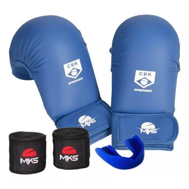 Imagem de Kit Luva de Karate + Bandagem + Protetor Bucal MKS Competition-Unissex