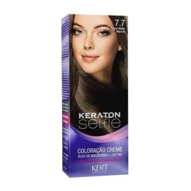 Imagem de Coloração Keraton Selfie 50 gr Louro Médio Marrom 7.7 - Kert