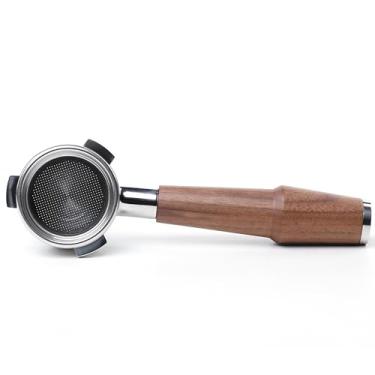 Imagem de KNODOS Filtro portátil sem fundo de 54 mm com 3 orelhas para Breville Walnut Handle Naked Double Shot Filter Basket, compatível com Barista Express, Pro, Touch, bambu, infusor, Duo Temp Pro