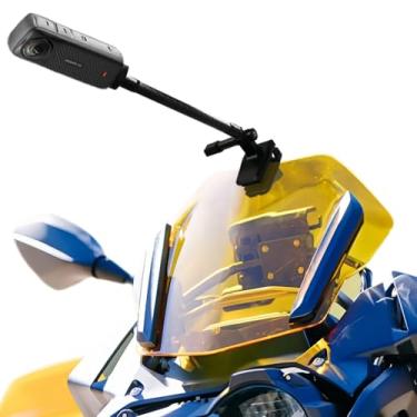 Imagem de Acessórios de montagem de braçadeira de para-brisa de motocicleta de alumínio com haste de extensão de 19 cm para GoPro Hero 13 12 11 para DJI Action 5 Pro 4 3 2 para câmera de ação esportiva insta360