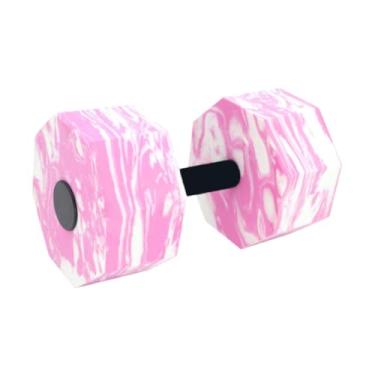 Imagem de Aymzbd Peso da água para exercício de piscina, flutuação de bar aquática, leve, para natação, haltere aquático, aeróbica aquática para homens mulheres, Rosa Branco