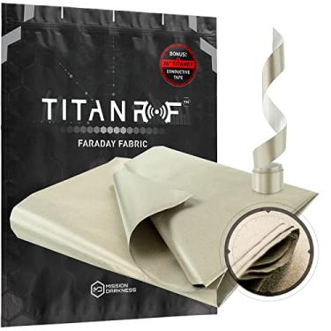 Imagem de Mission Darkness TitanRF Faraday Fabric Kit 1 Yard // 44"W x 36"L Fabric + 36"L Tape Military Grade Conductive Material Blocks RF Signals, WiFi, Cell, Bluetooth, RFID, EMF
