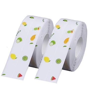 Imagem de Fita de calafetagem, fita de calafetagem autoadesiva à prova d'água, antimofo, adesivo de PVC para banheira, chuveiro, 3,8 cm x 2,8 m (frutas, 2 unidades)