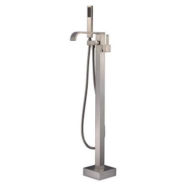 Imagem de Torneiras de banheira de latão com chuveiro portátil Artiqua Freestanding, Brushed Nickel