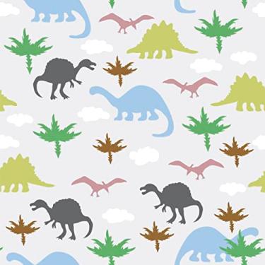 Imagem de Papel De Parede Autoadesivo Dinossauros Azul 10m