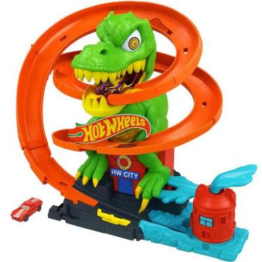 Imagem de Pista Hot Wheels Brinquedo TRex X Quartel de Bombeiros Mattel JBM73