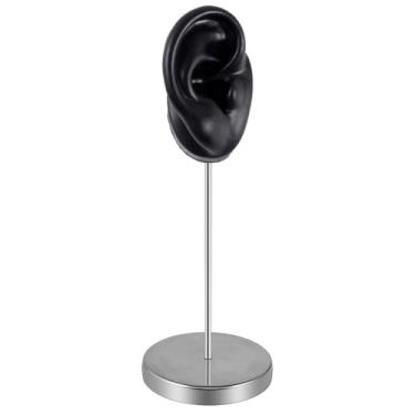 Imagem de zaoalife Suporte de exibição de brinco, modelo de orelha de silicone macio, suporte de brinco de base redonda para exibição de fotografia, armário, loja de varejo, decoração de cômoda