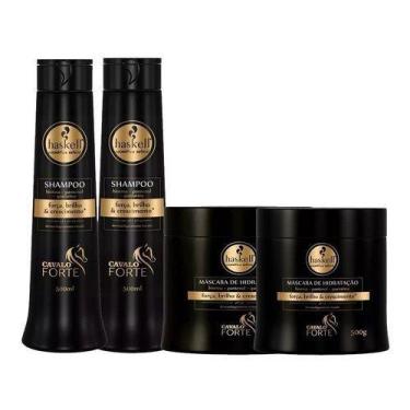 Imagem de Haskell Cosméticos Kit Cavalo Forte G 2 Shampoos 2 Máscaras
