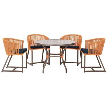 Imagem de Mesa com 4 Cadeiras de Jantar Roma 100cm e Noronha em Aluminío