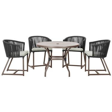 Imagem de Mesa com 4 Cadeiras de Jantar Roma 100cm e Noronha em Aluminío