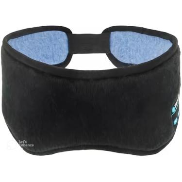 Imagem de Máscara de Dormir Preta com Bluetooth 5.0, Fones Embutidos, 15h de Bateria, Bloqueio Total de Luz, Conforto Ajustável, Viva-voz, Ideal para Viagens e Insônia