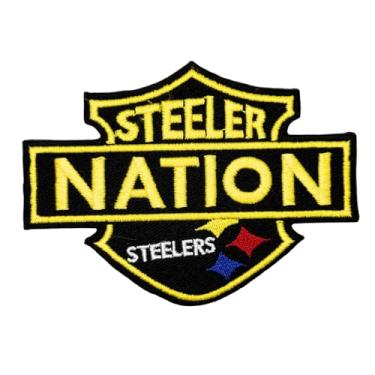 Imagem de Siam Accs Rugby Fans Pittsburgh Logo Patch bordado time favorito dos fãs de futebol americano, ferro na costura, para roupas, mochilas, jeans, motocicleta, costurar, jaquetas personalizadas, chapéus,