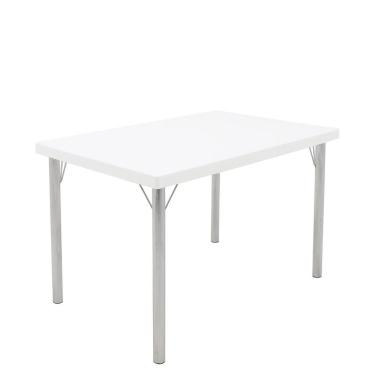 Imagem de Mesa Tramontina Beta Em Polipropileno Branco Com Base Em Alumínio Polido Tramontina