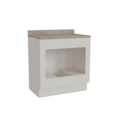 Imagem de Balcão Para Forno De Embutir 80cm Arizona Cabecasa Madeiramadeira Branco