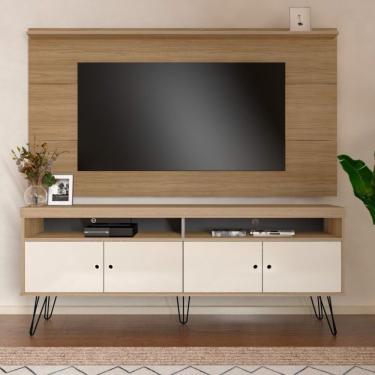 Imagem de Rack Com Painel Para Tv Até 60 Pol Universal Liberty Carvalho/off White