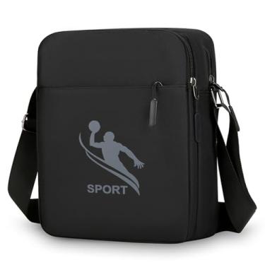 Imagem de Ogetok Bolsa tiracolo grande preta grande bolsa mensageiro para homens e mulheres, bolsa de ombro lateral casual, bolsa de pescoço, bolsa de viagem para celular carteira com alça ajustável para