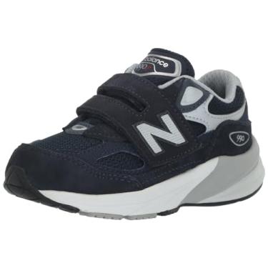 Imagem de New Balance Tênis infantil de velcro 990 V6, Azul marinho/prata, 3 Little Kid
