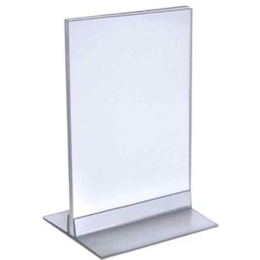 Imagem de Azar Displays 102733 Suporte de placa dupla face de acrílico transparente 14 x 21,5 cm vertical/horizontal com tira em T, pacote com 10