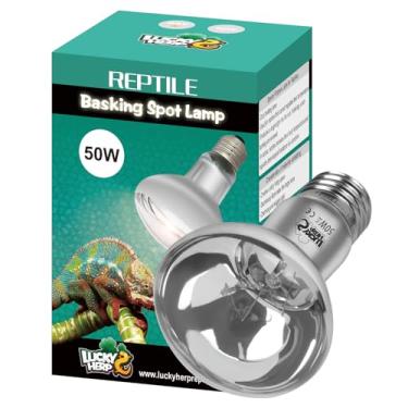 Imagem de LUCKY HERP Lâmpadas De Calor, Lâmpada Uva Intense Basking Spot Light Para Répteis (Transparente) 50 W, Luz Solar Natural Simulada Répteis, Dragões Barbudos, Anfíbios, Tartarugas, Cobras E Lagartos