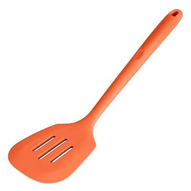 Imagem de U-Taste Espátula Com Fenda Resistente Ao Calor De 600ºf: Silicone 13,6 Pol. Para Cozinha, Utensílio Cozinha Borracha Fina Flexível Grau Alimentício 3,74 Largura Ovos, Panquecas E Biscoitos Em Panela