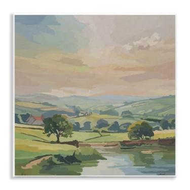 Imagem de Stupell Industries Design artístico de placa de parede paisagem campestre do meio-oeste por Amelia Noyes, 12 x 12