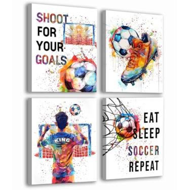 Imagem de ZOQIPQO Arte De Parede Em Tela Com Grafite Emoldurado Para Futebol, Decoração Pinturas Esportivas Inspiradoras, Presentes, Decoração, Impressões Quarto Meninos Adolescentes, Sala Jogos Infantil, 8"
