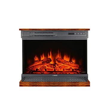 Imagem de Equator Advanced Appliances Lareira Elétrica Portátil/Autônoma De 26" Em Marrom Nogueira Com Efeito Chama E Quartzo Infravermelho