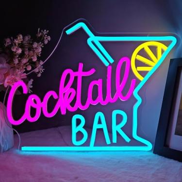Imagem de CinsYarn Placa De Neon Para Coquetéis, Decoração Parede, Bar, Luzes Vidro Led, Festa Em Casa, Pub, Boate, Caverna Do Homem, Bistrô