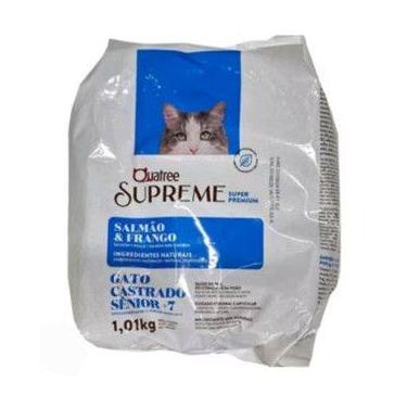 Imagem de kit ração Quatree supreme gatos sênior castrados sabor frango e salmão