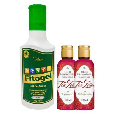 Imagem de Kit 1 Gel Massageador Fitogel Combate Dores Musculares + 2 Óleo Para M