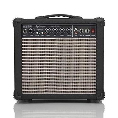 Imagem de Leo Jaymz 20W Electric Guitar Amplifier - Clean and Distortion Channel - 3 Band Equalization and CD Line Input - Recording Studio, Practice Room, Small Courtyard (6.5", Black)