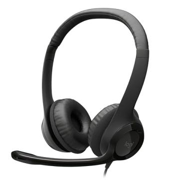 Imagem de Logitech Fone de ouvido com fio H390 para PC/laptop, fones de ouvido estéreo com microfone com cancelamento de ruído, USB-A, controles em linha para reuniões de vídeo, música, jogos e muito mais -