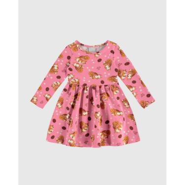 Imagem de Vestido Manga Longa Estampado Algodão Malwee Ref. 0126233