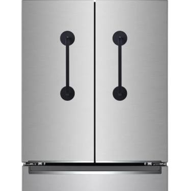 Imagem de LEVOSHUA Maçaneta magnética para geladeira, alça magnética resistente, barra de tração de substituição para geladeira, porta de entrada ferrosa, porta de garagem de metal, preta, pacote com 2