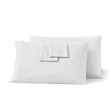 Imagem de Conjunto de fronhas Queen de 2 a 100% algodão egípcio 600 fios cinza prateado 50 x 76 cm com fecho de envelope macio, amigo da pele, capas de travesseiro de qualidade de hotel para cama