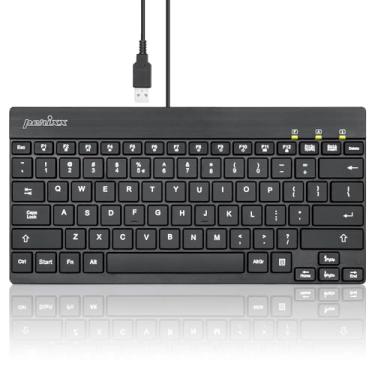 Imagem de Perixx PERIBOARD-426, Teclado Mini USB com Fio com Teclas de Perfil Baixo – 27 x 14 x 1,5 cm, Wired Backlit
