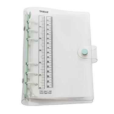 Imagem de Organizador pessoal A6 A5 com capa de PVC colorida de 6 furos com fecho de botão de pressão, pasta de arquivo para caderno de folhas soltas (Feriado, combo A6)