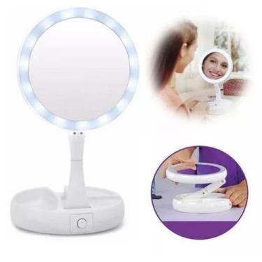 Imagem de Espelho Portátil Camarim Maquiagem C/aumento 10x Portátil - SDV Smart