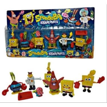 Imagem de Brinquedos Bonecos Bob Esponja Articulados Sirigueijo Patrick Plankton