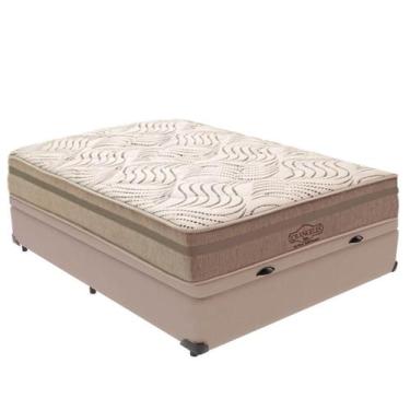 Imagem de Cama Box Baú Viúvo Bege e Colchão Los Angeles Molas V-Tech