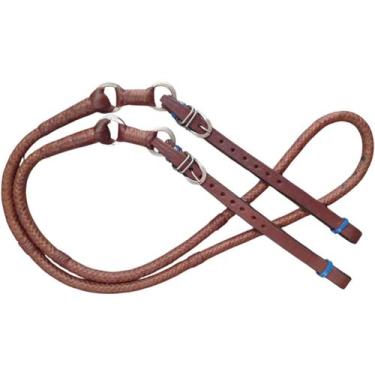 Imagem de Rédea rabo de tatu Trançada De Couro para cavalo - selaria shopping do