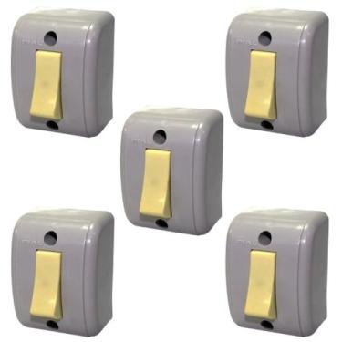 Imagem de Kit 5 Interruptor Silentoque Sobrepor Simples 10a 1500 Pial