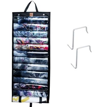 Imagem de PYPGT Bolsa de armazenamento de tubo, suporte de tapete de brinquedo suspenso para MTG com 2 ganchos, ideal para armazenamento de tapetes de jogos de cartas, organizador portátil para tapetes TCG/RPG