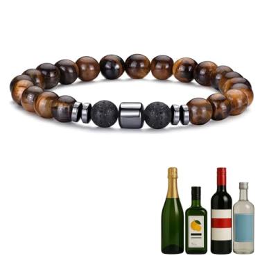 Imagem de TACBSP Pulseira Glame antiálcool para homens e mulheres parar de beber álcool manifestação hematita conjunto de pulseiras ajustáveis para homens mulheres ansiedade alívio estresse presentes, Large