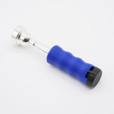 Imagem de Ferramenta de prática de bocal de trompete – Treinador de latão Bazu – Design de latão (azul)